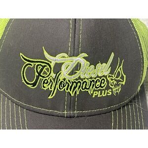 Diesel Performance Plus Mesh Trucker Hat Bright Construction Green On Gray (D1)